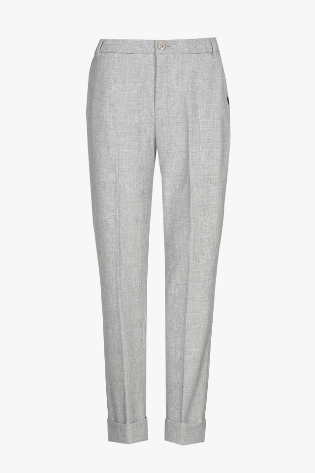 Pantalon chino gris avec bord retourné