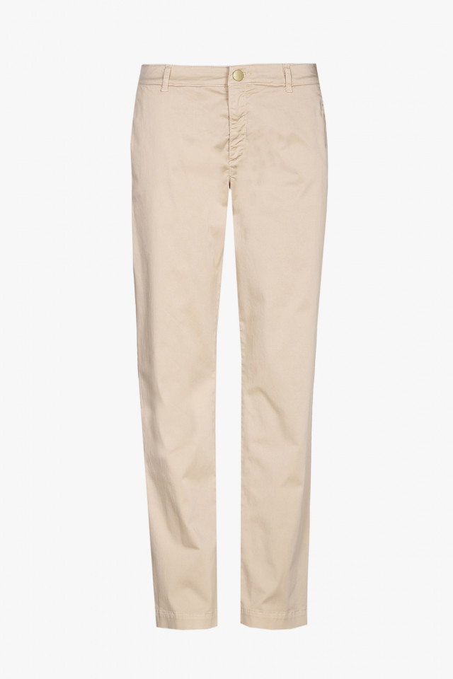 Beige katoenen chino