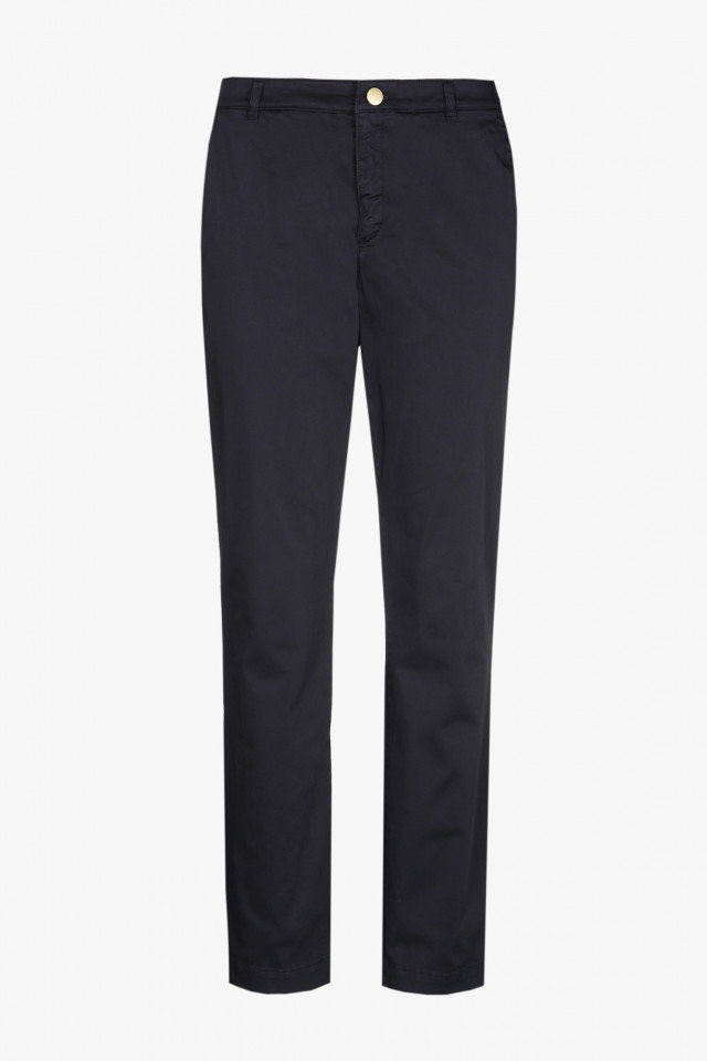 Navyblauwe katoenen chino