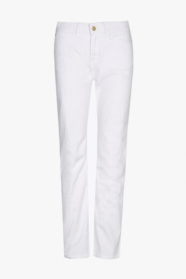 White slim-fit jeans
