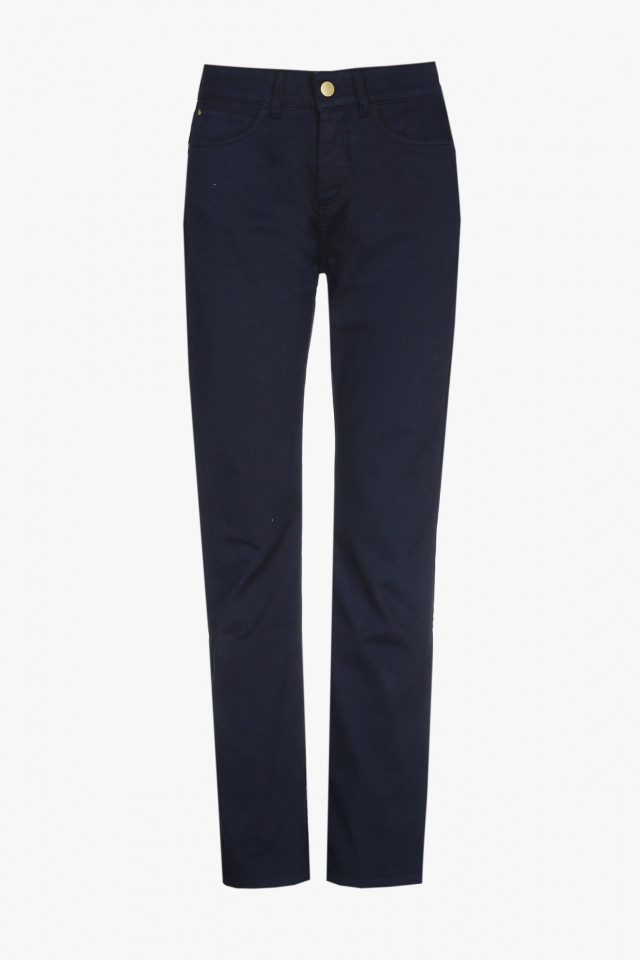 Navyblauwe slim fit jeans broek