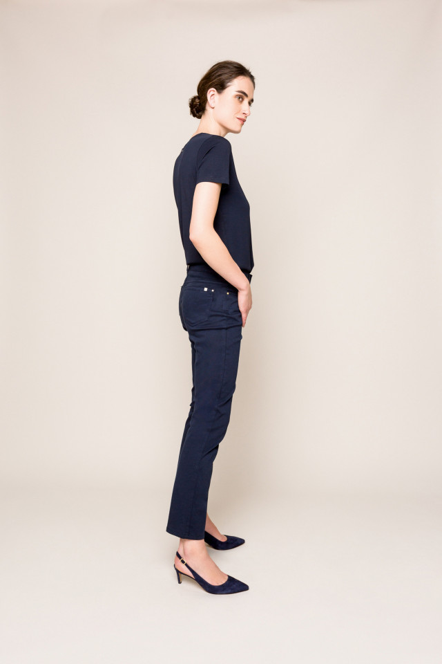 Navy-blue slim-fit jeans
