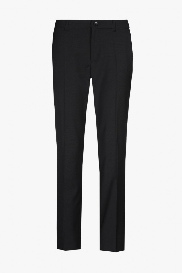 Black woollen chinos
