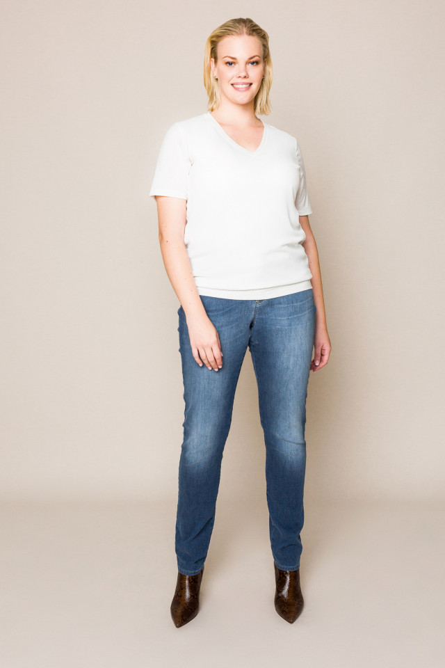 Blauwe slim fit jeans broek