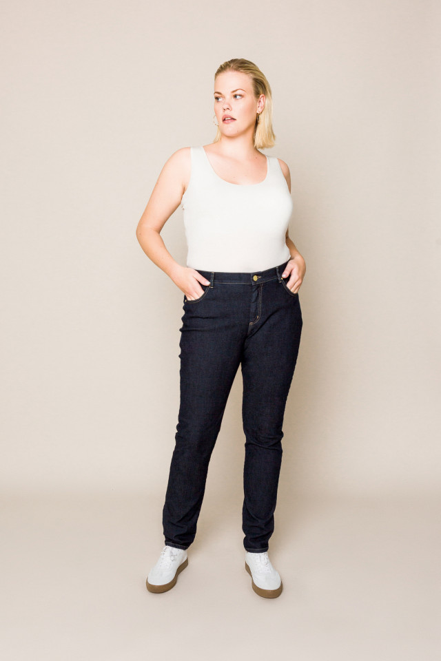 Navy-blue slim-fit jeans