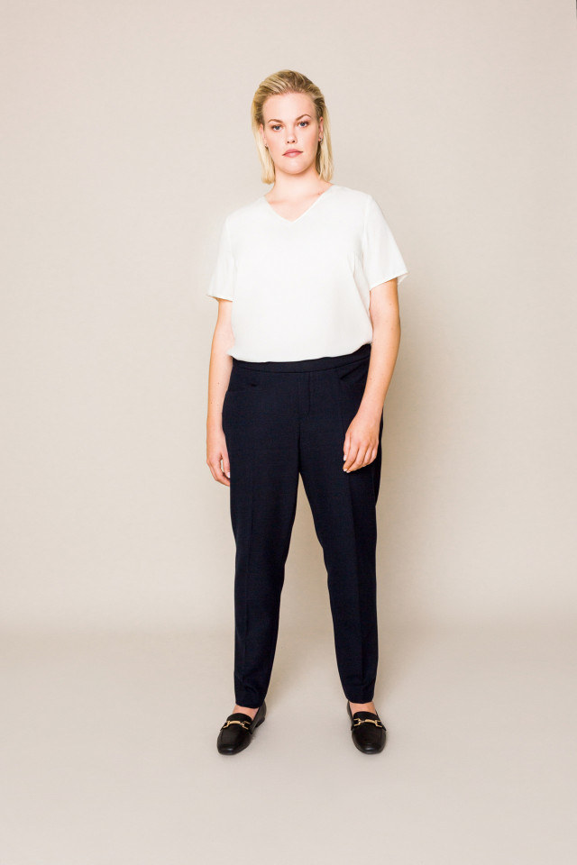Smart dark-blue trousers