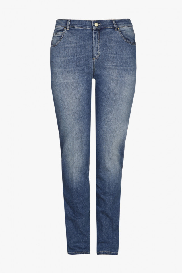 Blauwe slim fit jeans broek