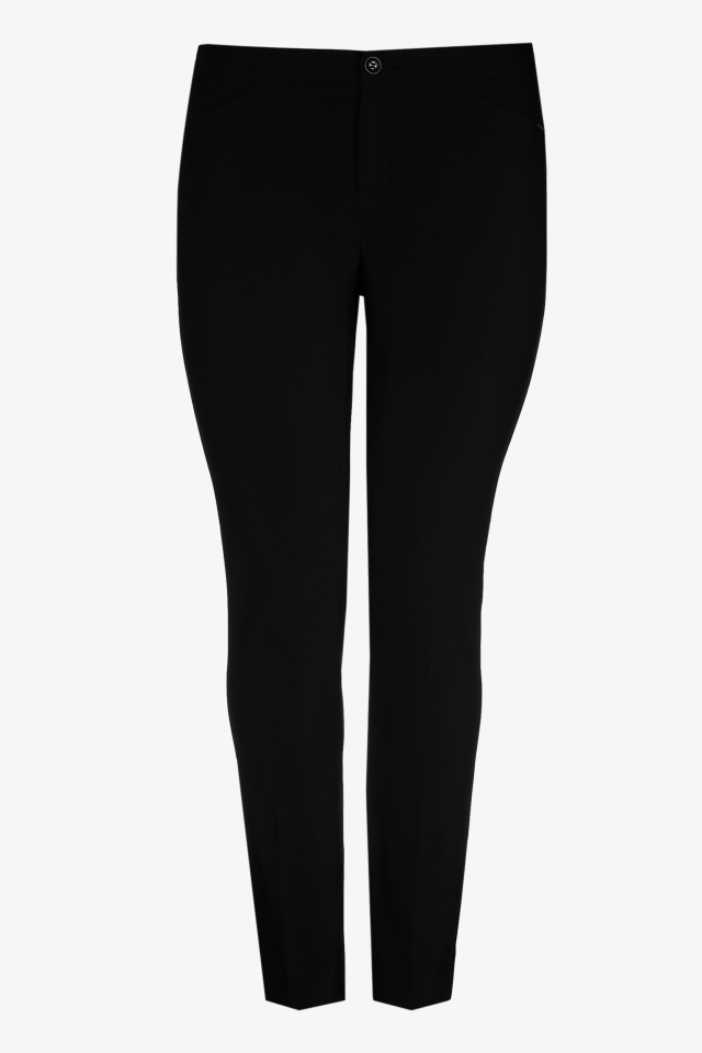 Black slim-fit trousers