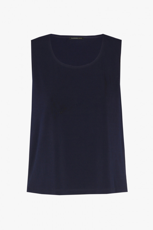 Navy-blue sleeveless top