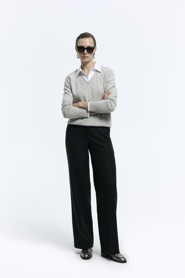 Dressy wide-leg trousers