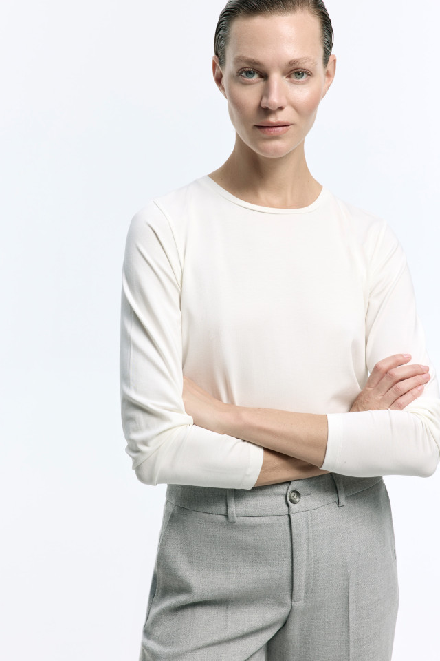 T-shirt à col rond et manches longues