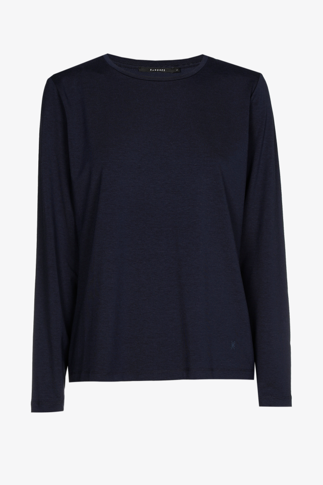 T-shirt met ronde hals en lange mouwen