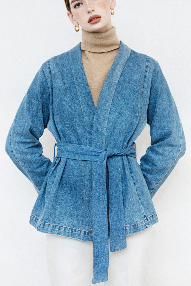 Upcycled denim jas