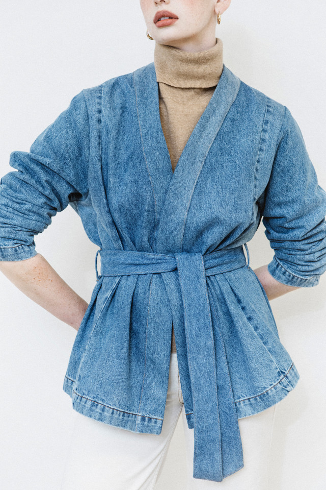 Upcycled denim jas