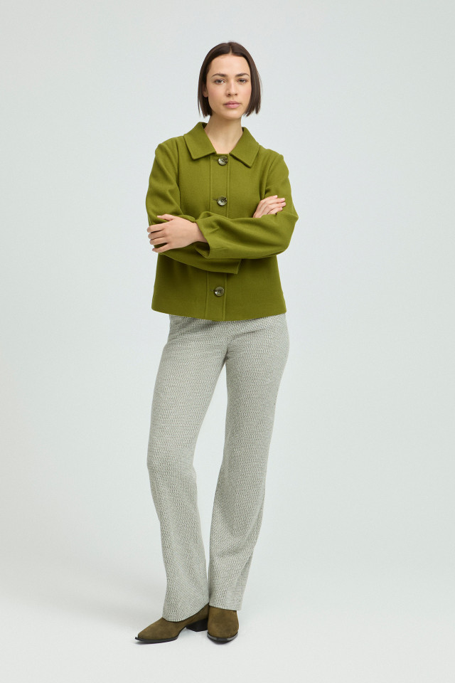 Lookbook: Trousers with detailed pattern  + Short jacket with buttons