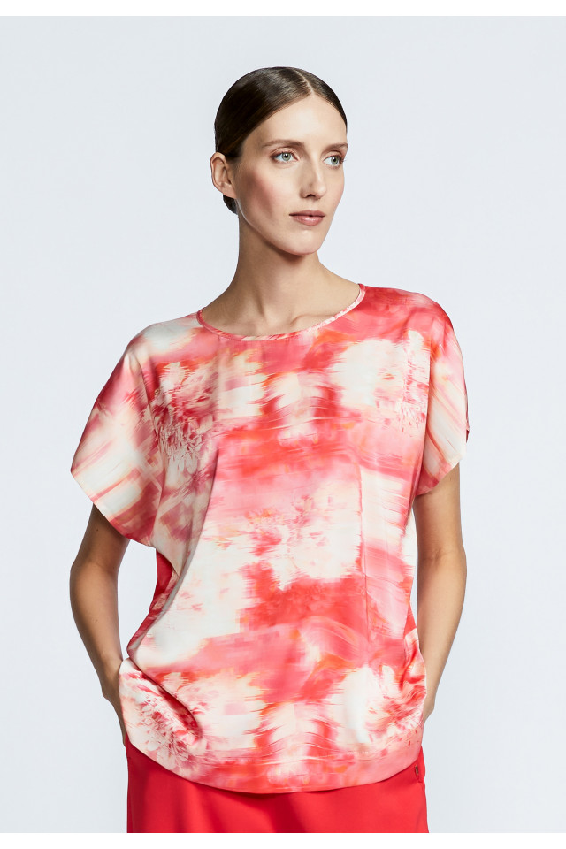 T-shirt met satijnglans