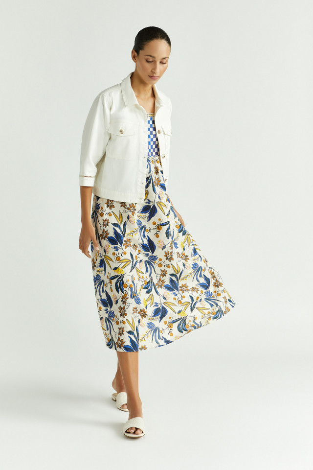 Lookbook: Dolce Vita beach dress + Short jacket with lace insert + Leather sandals