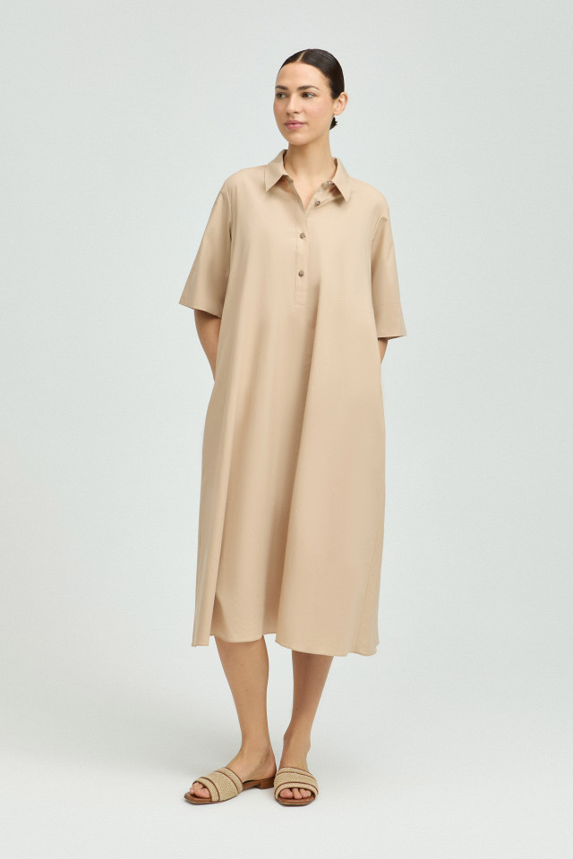 Lookbook: Robe en ligne A en coton biologique + Mules d’été