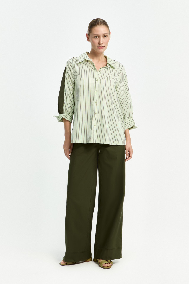 Lookbook: Moderne broek met wijde pijpen + Speels overhemd blouse dames + Stijlvolle slippers