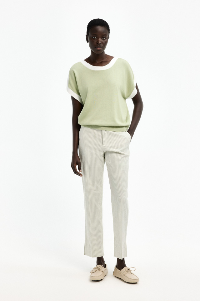 Lookbook: Broek met smalle pijpen + Pull in biologisch katoen  + Runner loafers 