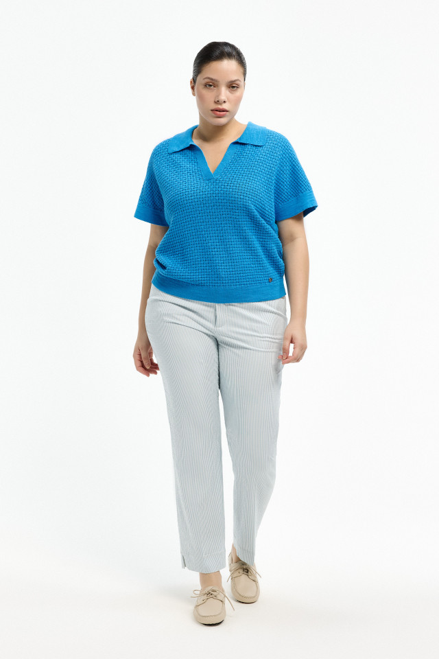 Lookbook: Pull sans manches à col polo + Mocassins Runner  + Pantalon aux jambes étroites